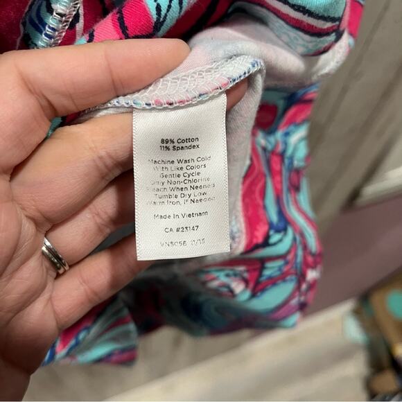 T by Talbots Pink Blue Swirl Full Zip Activewear Jacket Petite - Picture 4 of 6